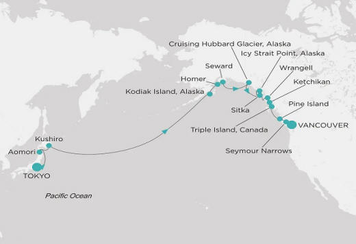 Crystal Cruises Symphony Itinerary 2026 Map