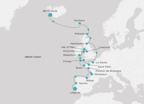 Crystal Cruises Symphony Itinerary 2027 Map