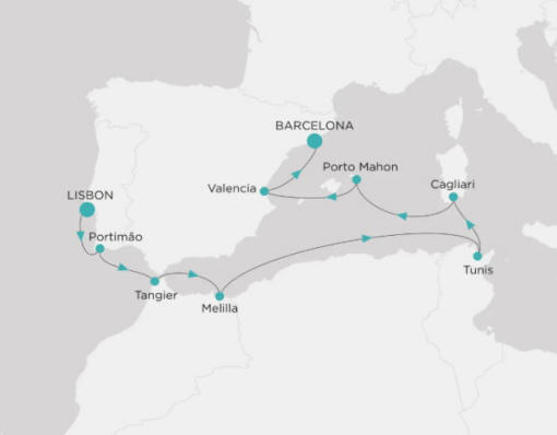 Crystal Cruises Symphony Itinerary 2027 Map