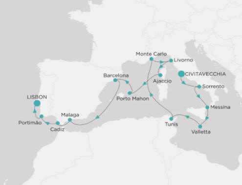 Crystal Cruises Symphony Itinerary 2027 Map