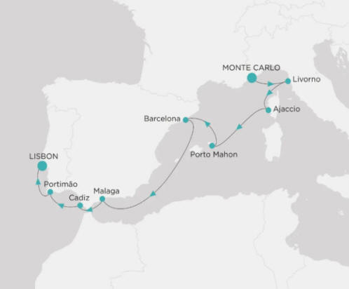 Crystal Cruises Symphony Itinerary 2027 Map