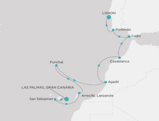 Crystal Cruises Symphony Itinerary 2027 Map