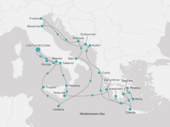 Crystal Cruises Symphony Itinerary 2027 Map