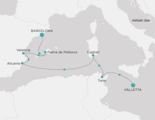 Crystal Cruises Symphony Itinerary 2027 Map
