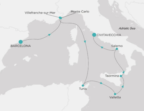 Crystal Cruises Symphony Itinerary 2027 Map