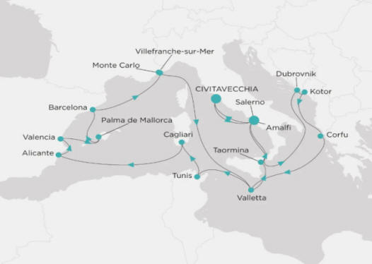 Crystal Cruises Symphony Itinerary 2027 Map