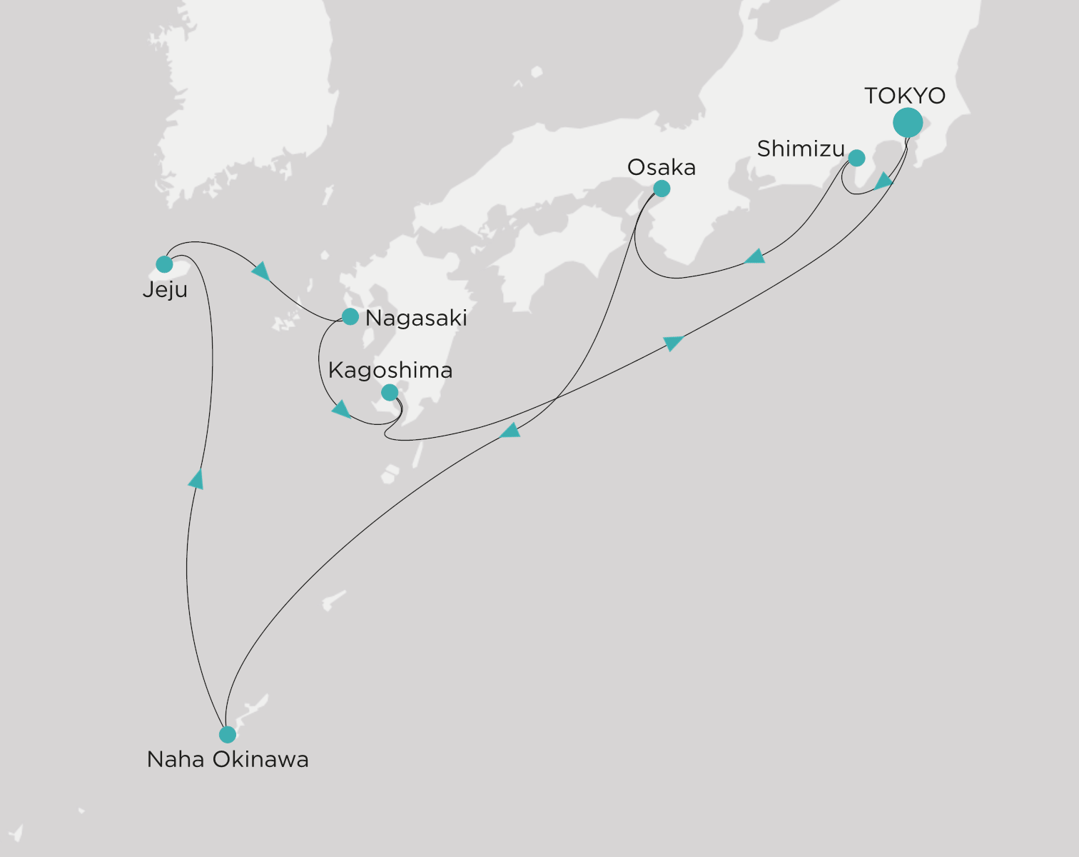 Crystal Symphony CSY-011-260509 official itinerary map for Tokyo to Yokohama