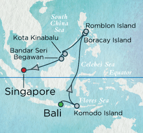 7 Seas Luxury Cruises - Malay Archipelago Mystique Map