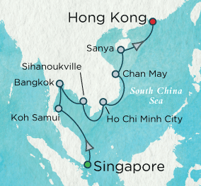 7 Seas Luxury Cruises - Far East Overtures Map