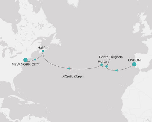 Crystal Cruises, Crystal Grace 2028 Itinerary map