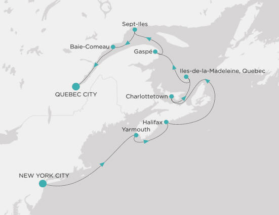 Crystal Cruises, Crystal Grace 2028 Itinerary map