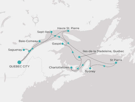 Crystal Cruises, Crystal Grace 2028 Itinerary map