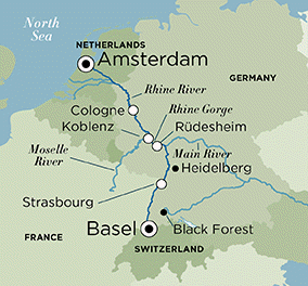 LUXURIOUS RHINE RIVER CRUISE, SWITZERLAND TO AMSTERDAM