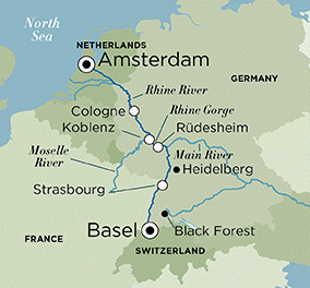 LUXURY RHINE RIVER CRUISE, SWITZERLAND TO AMSTERDAM