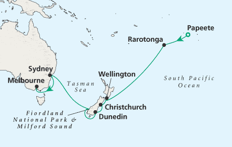 7 Seas Luxury Cruises Papeete to Melbourne