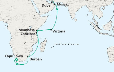 Deluxe Honeymoon Cruises Cape Town to Dubai