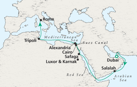 7 Seas Luxury Cruises Dubai to Rome