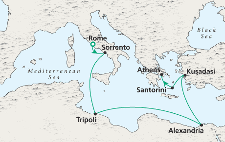 Cruise Single-Solo Balconies and Suites Rome to Athens