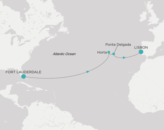 Itinerary map Crystal World Cruises Serenity 2028