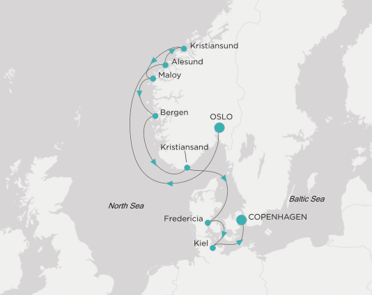 Itinerary map Crystal World Cruises Serenity 2028