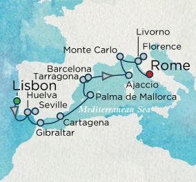 Deluxe Honeymoon Cruises Crystal Symphony 2024 October 21 November 4 Lisbon, Portugal to Rome (Civitavecchia), Italy
