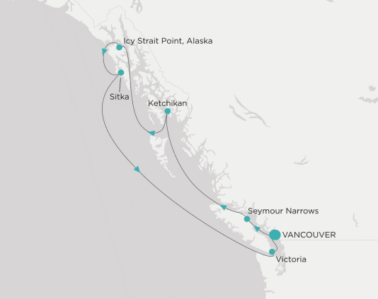 Itinerary map Crystal World Cruises Symphony 2028