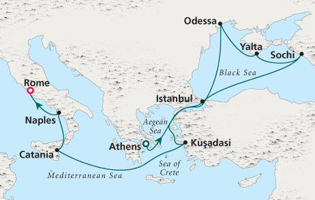 Luxury Cruise SINGLE-SOLO Crystal Cruise Serenity 2024 Athens to Rome