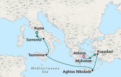 Penthouse, Veranda, Windows, Cruises Ship Charters, Incentive, Groups Cruise Crystal Serenity Rome to Athens