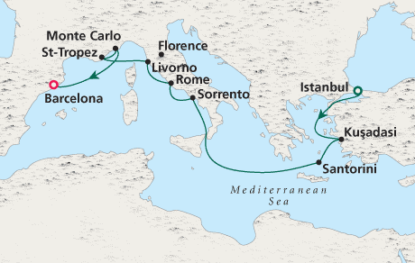 Deluxe Honeymoon Cruises Crystal Serenity 2024 Istanbul to Barcelona