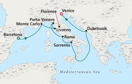 Penthouse, Veranda, Windows, Cruises Ship Charters, Incentive, Groups Cruise Crystal Serenity Barcelona to Venice