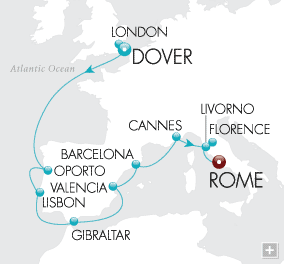 Deluxe Honeymoon Cruises Cathedrals & Castles Map