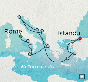 Rome to Istanbul Explorer Combination Map Rome (Civitavecchia), Italy to Istanbul, Turkey - 14 Days