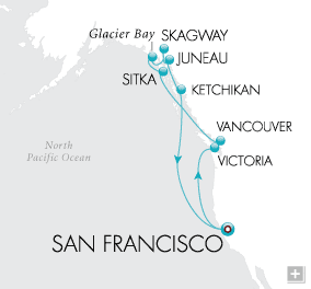 Deluxe Honeymoon Cruises Islands & Glaciers Map