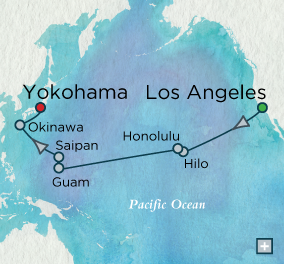 7 Seas Luxury Cruises - Pacific Ocean Odyssey (Segment) Map Crystal  Serenity