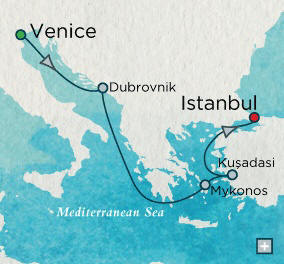 Cruise Single-Solo Balconies and Suites Venice, Italy to Istanbul, Turkey - 7 Nights Single-Solo  Balconies-Suites Crystal CRUISE Serenity Ship