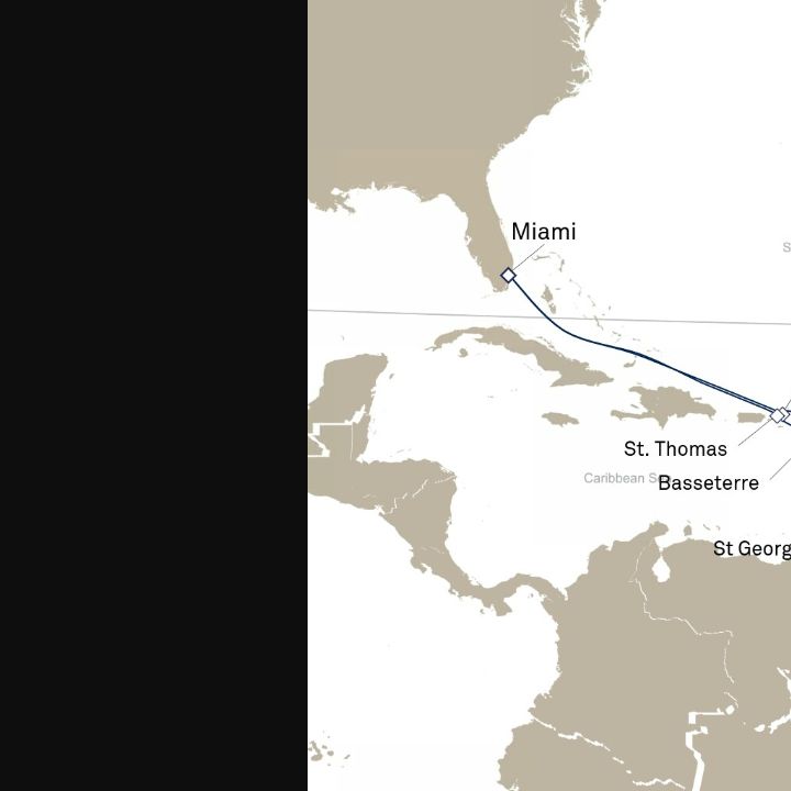 Queen Elizabeth Voyage Q726 itinerary map from Miami, FL, USA to Miami, FL, USA