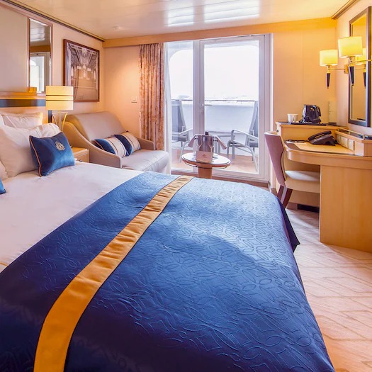 Queen Mary 2 Britannia Balcony Stateroom accommodation