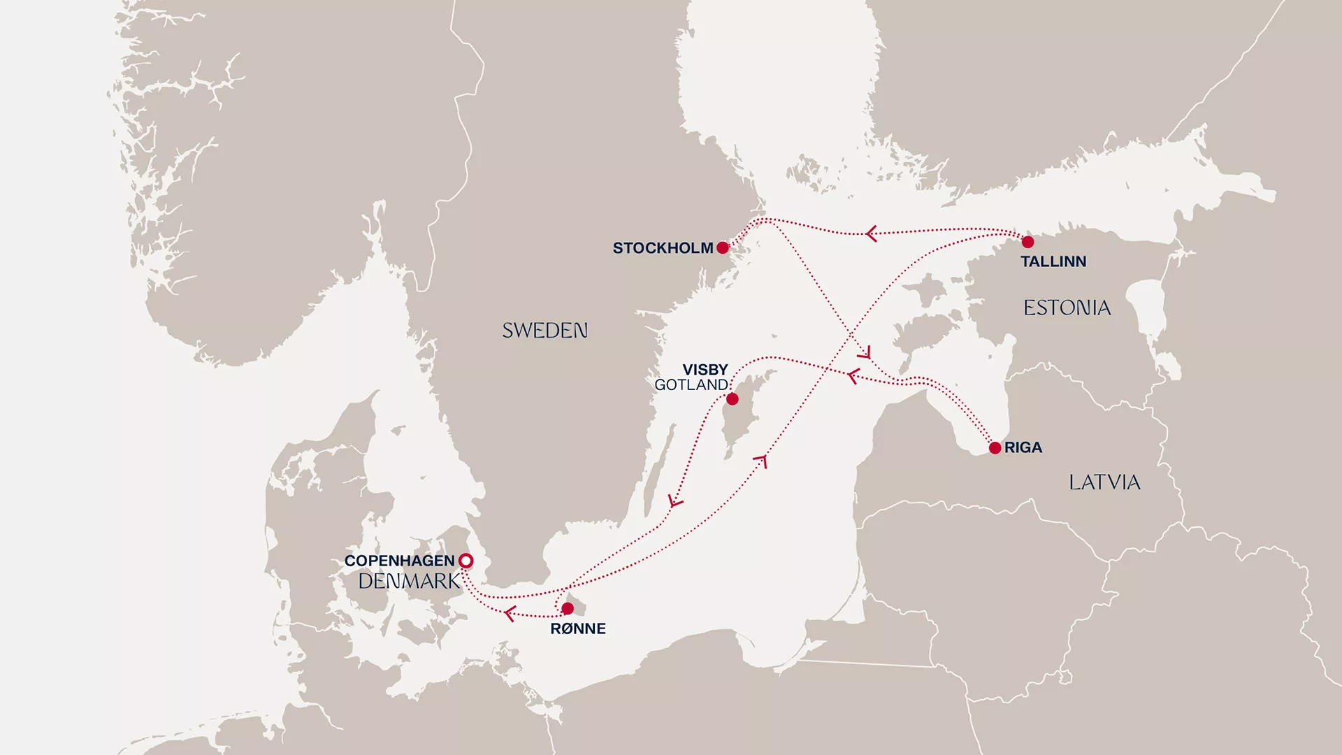 Explora III August 25-September 2 2026 cruise route map from Copenhagen to Copenhagen