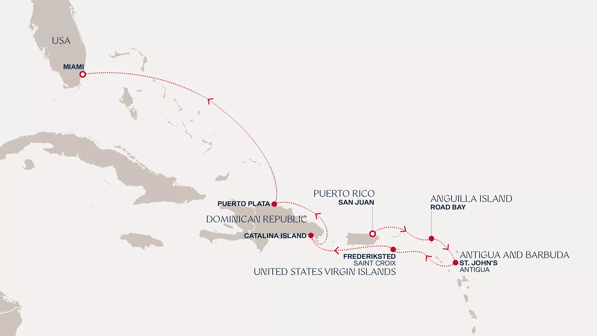 Explora III November 15-22 2026 cruise route map from San Juan to Miami