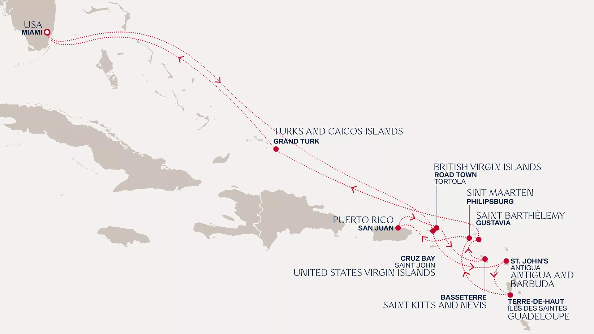 Explora III November 22-December 6 2026 cruise route map from Miami to Miami