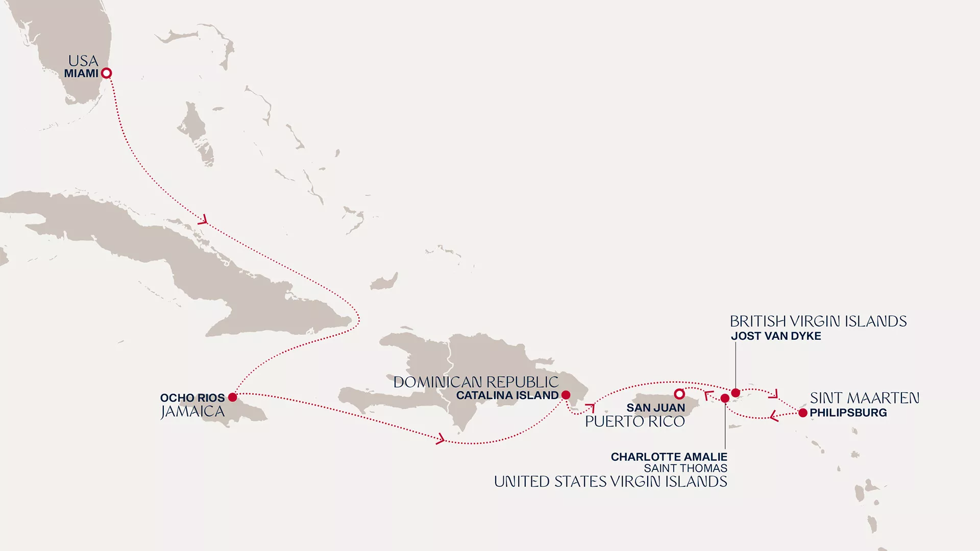 Explora III December 20-28 2026 cruise route map from Miami to San Juan