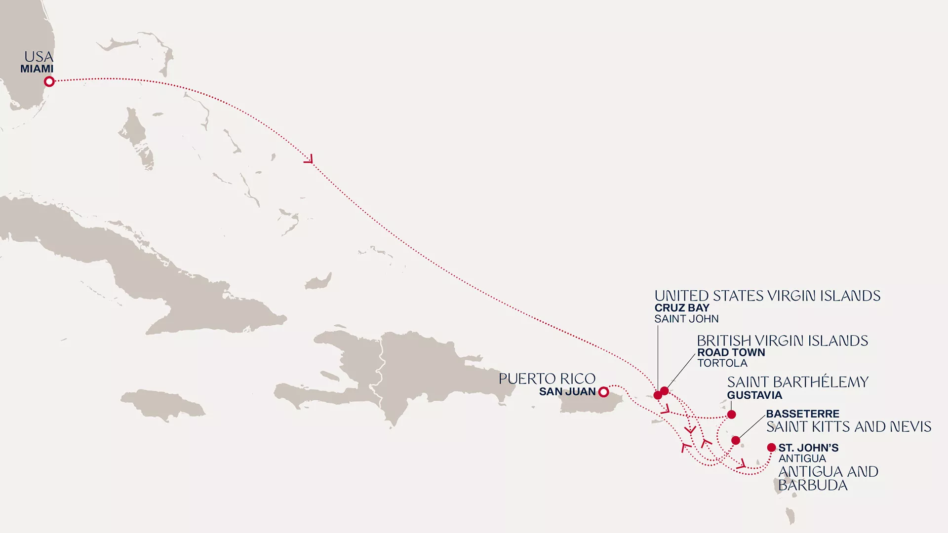 Explora III January 5-13 2027 cruise route map from Miami to San Juan