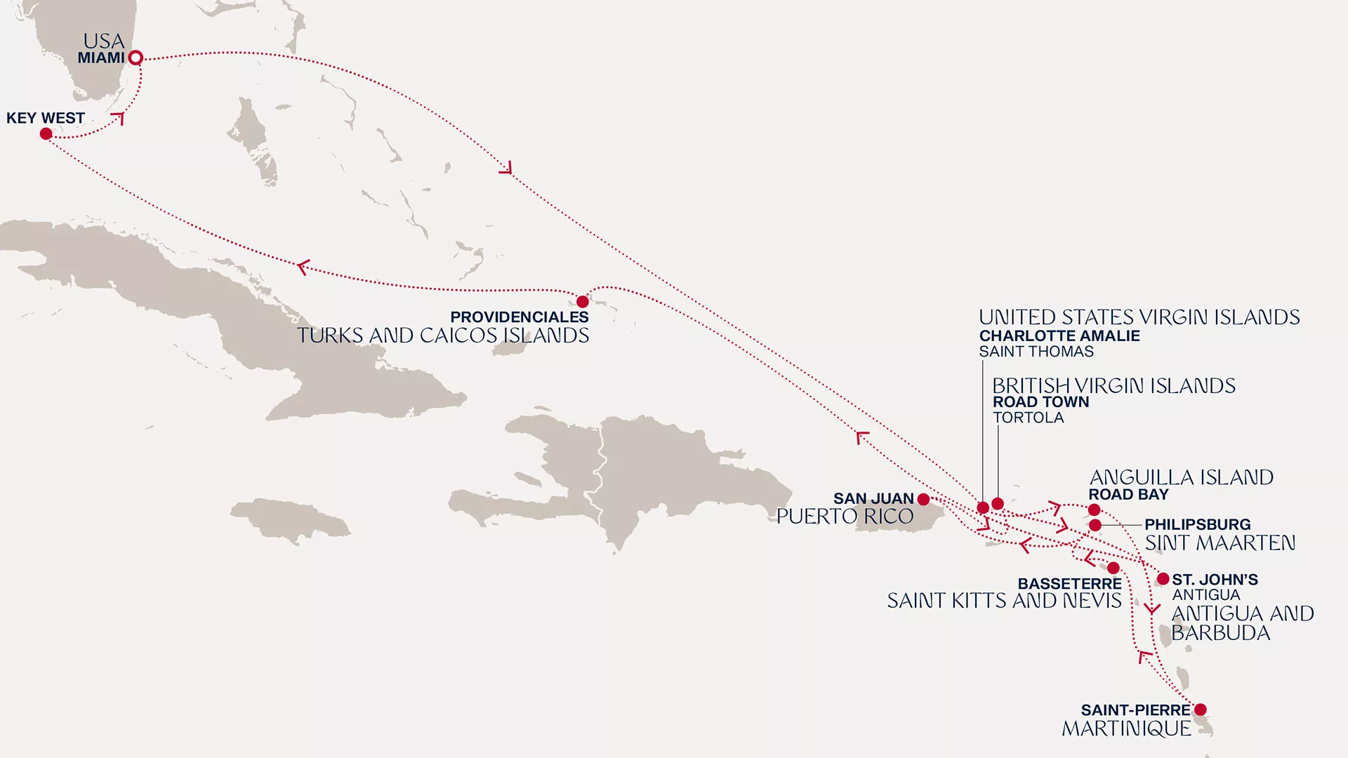 Explora III January 21-February 5 2027 cruise route map from Miami to Miami
