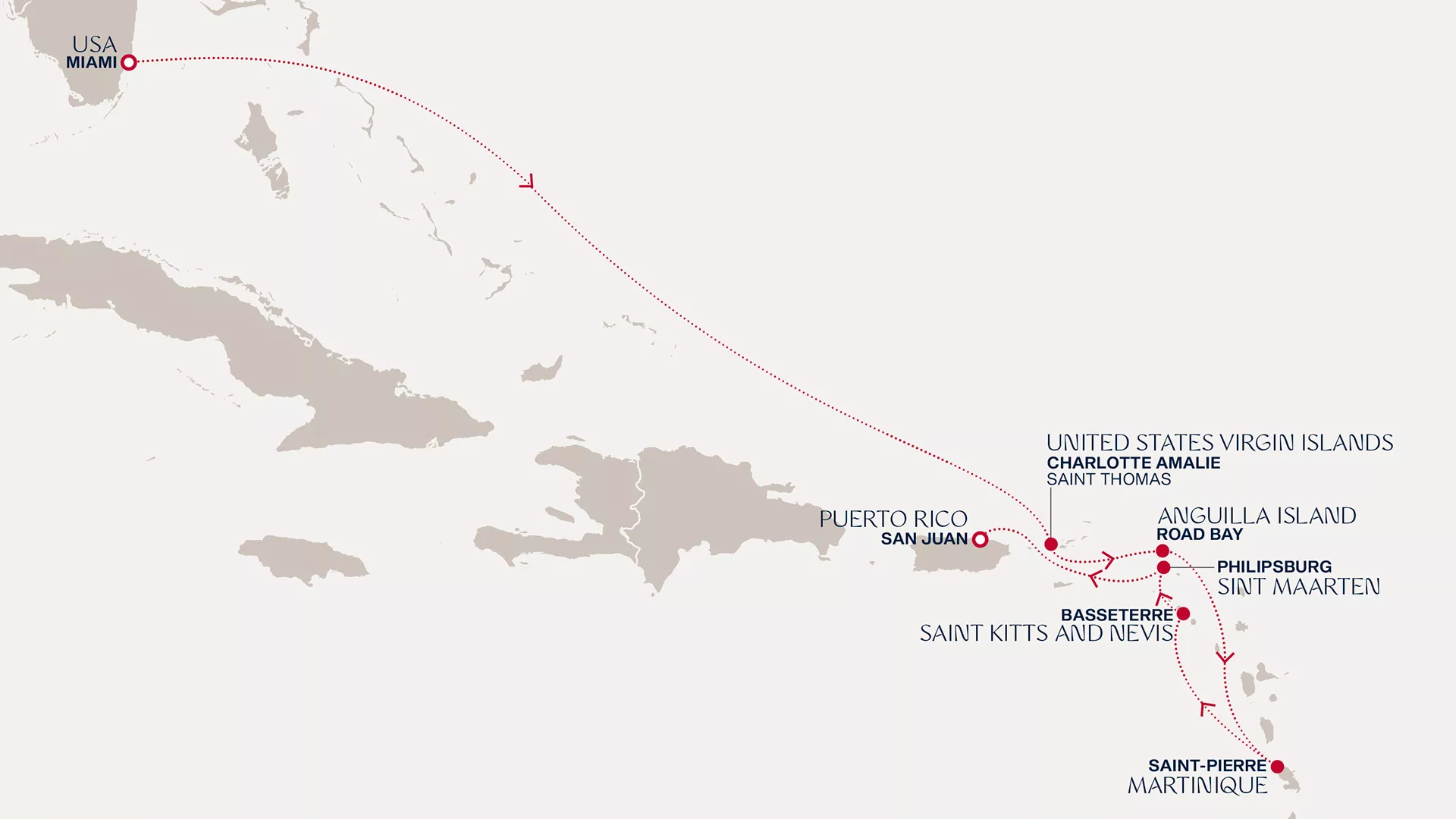 Explora III January 21-29 2027 cruise route map from Miami to San Juan