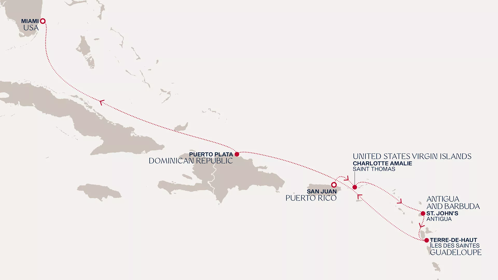 Explora III February 12-19 2027 cruise route map from San Juan to Miami