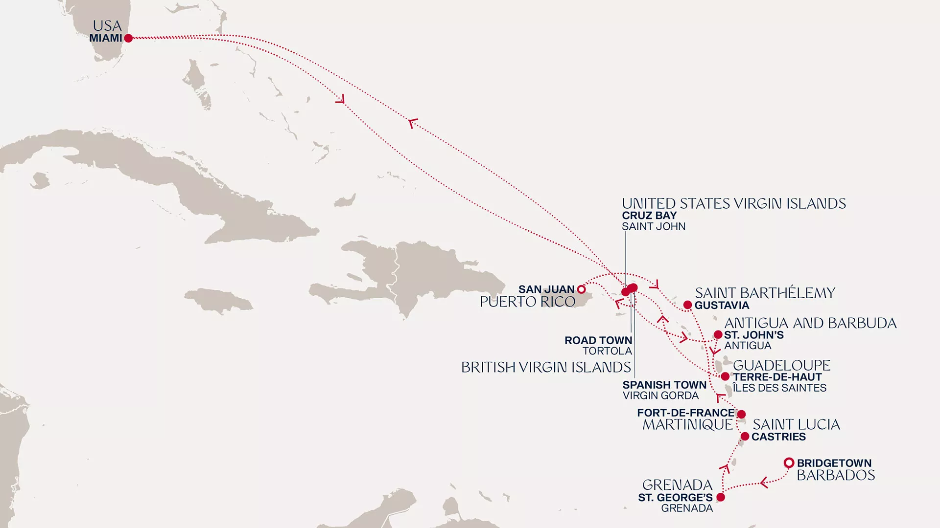 Explora III March 21-April 5 2027 cruise route map from Bridgetown to San Juan