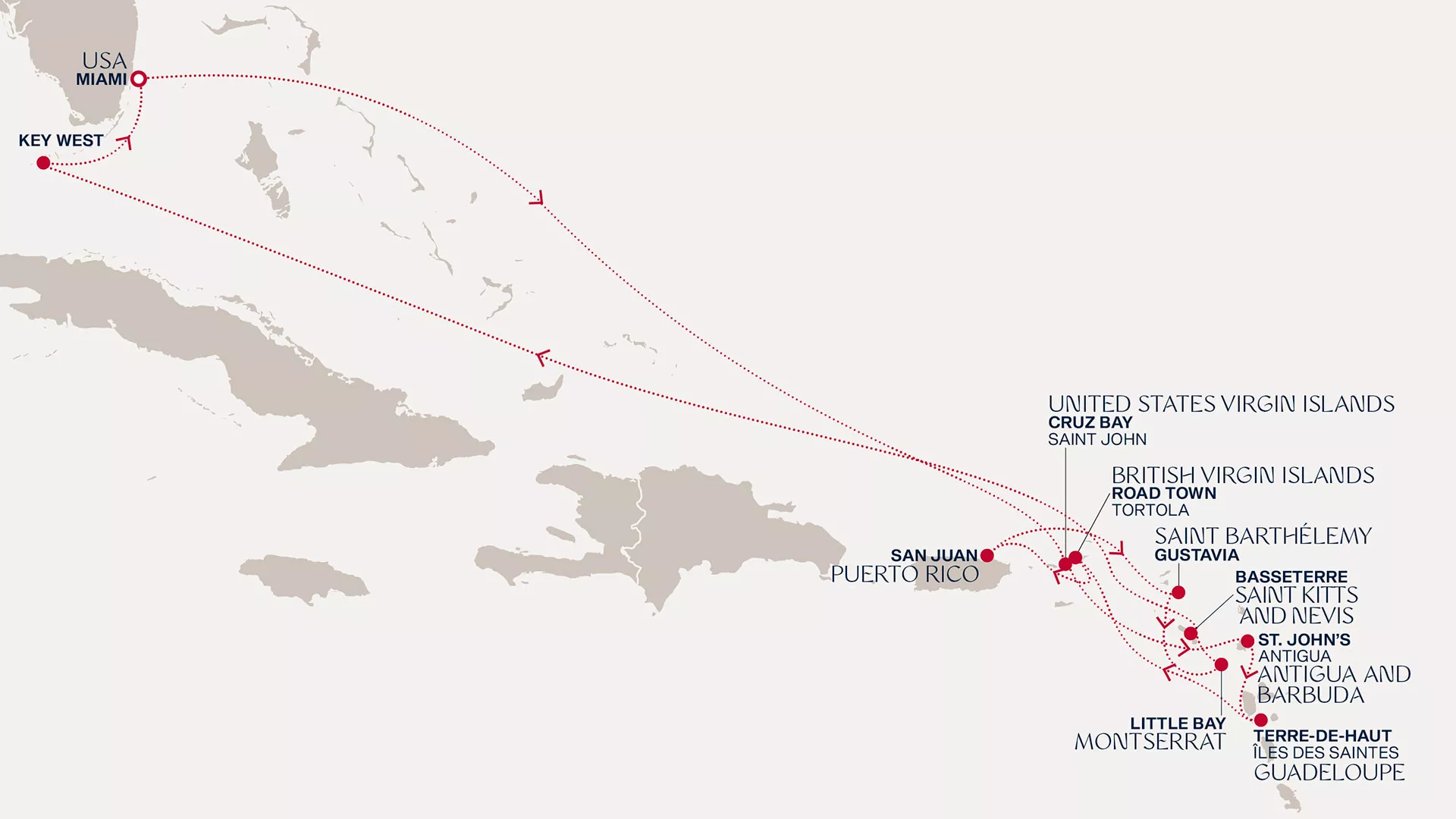 Explora III March 29-April 12 2027 cruise route map from Miami to Miami