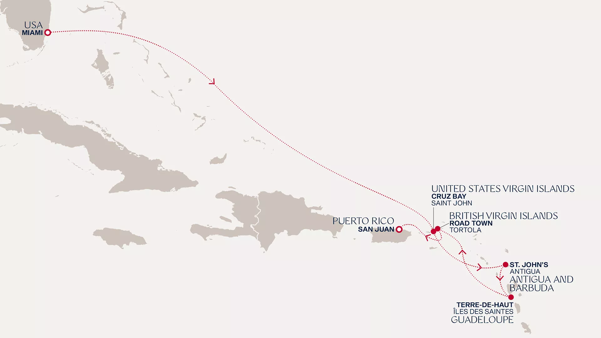 Explora III March 29-April 5 2027 cruise route map from Miami to San Juan