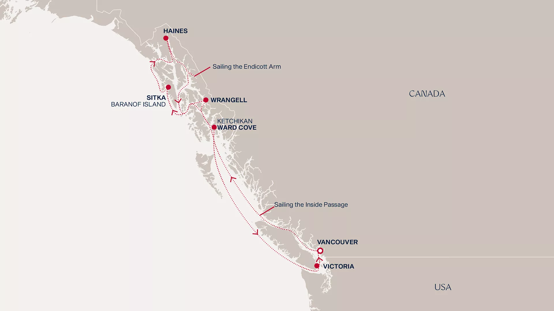 Explora III June 1-10 2027 cruise route map from Vancouver to Vancouver