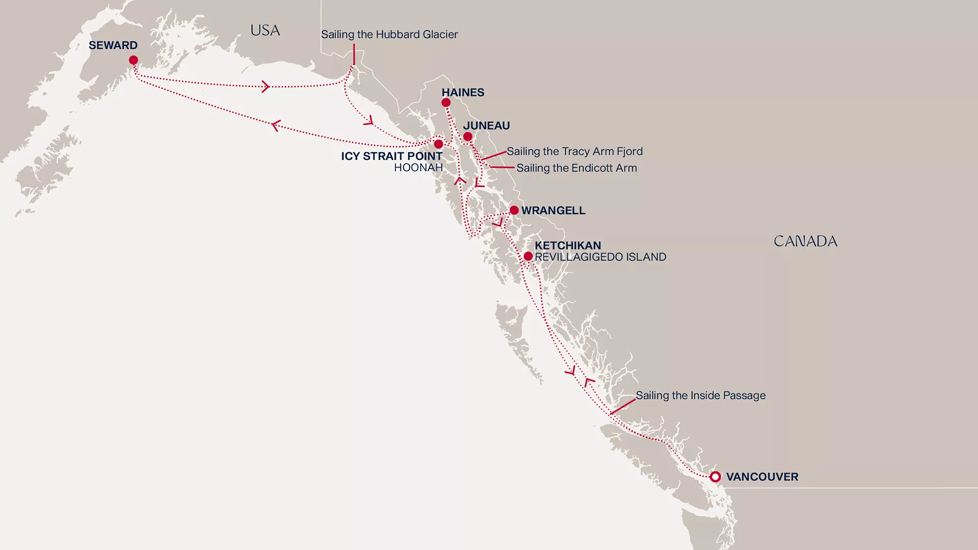 Explora III June 10-22 2027 cruise route map from Vancouver to Vancouver